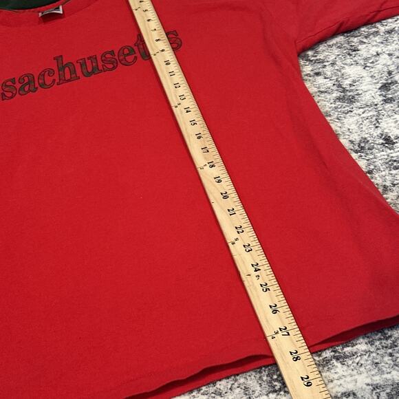 Size XL Vintage Sportswear Shirt Massachusetts Single Stitch Red Green Christmas - Picture 5 of 10